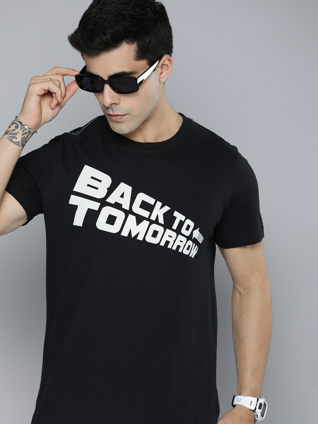 R.Code by The Roadster Life Co. Men Typography Printed T-shirt