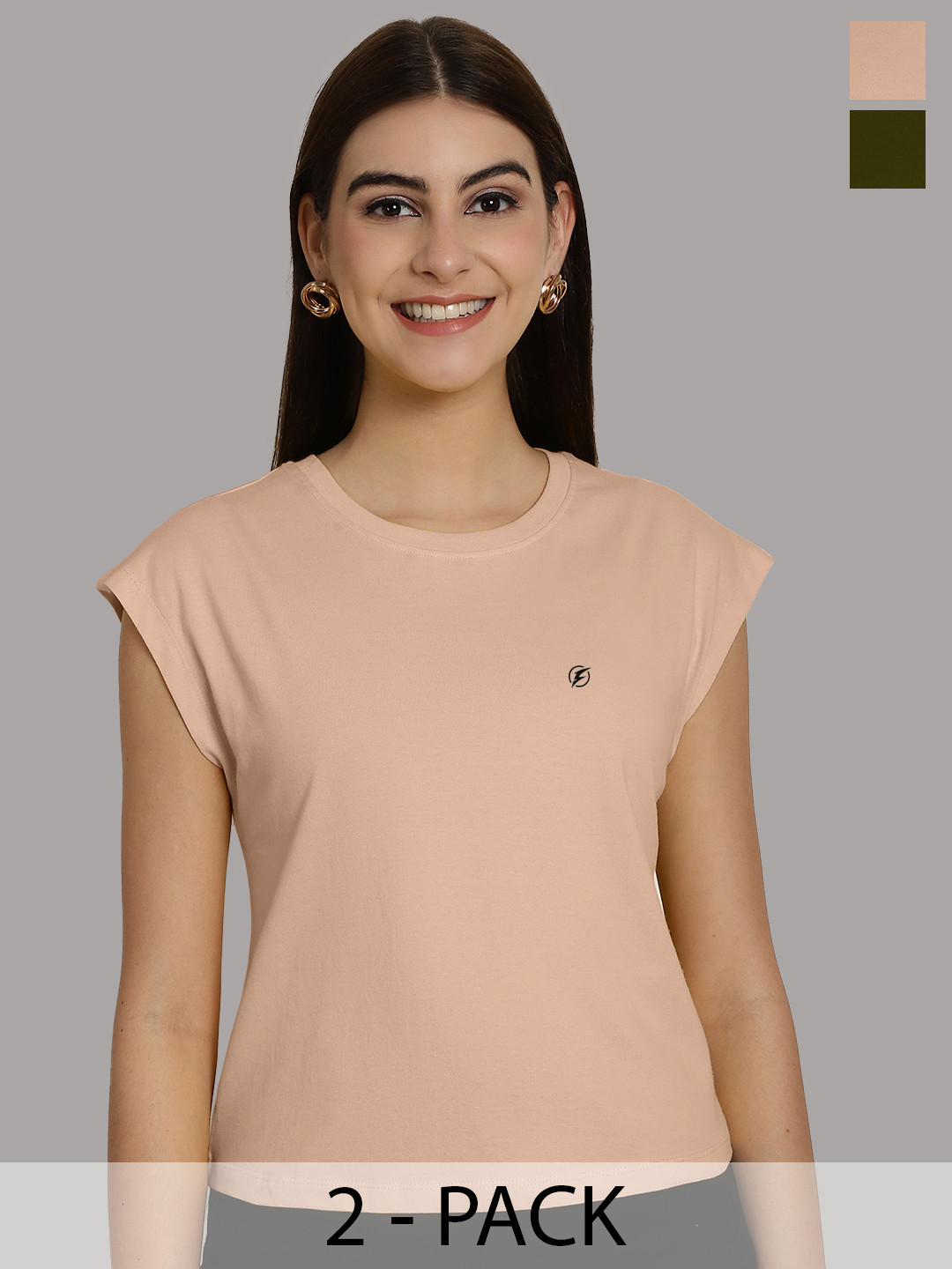 Friskers Women Coral 2 Applique T-shirt