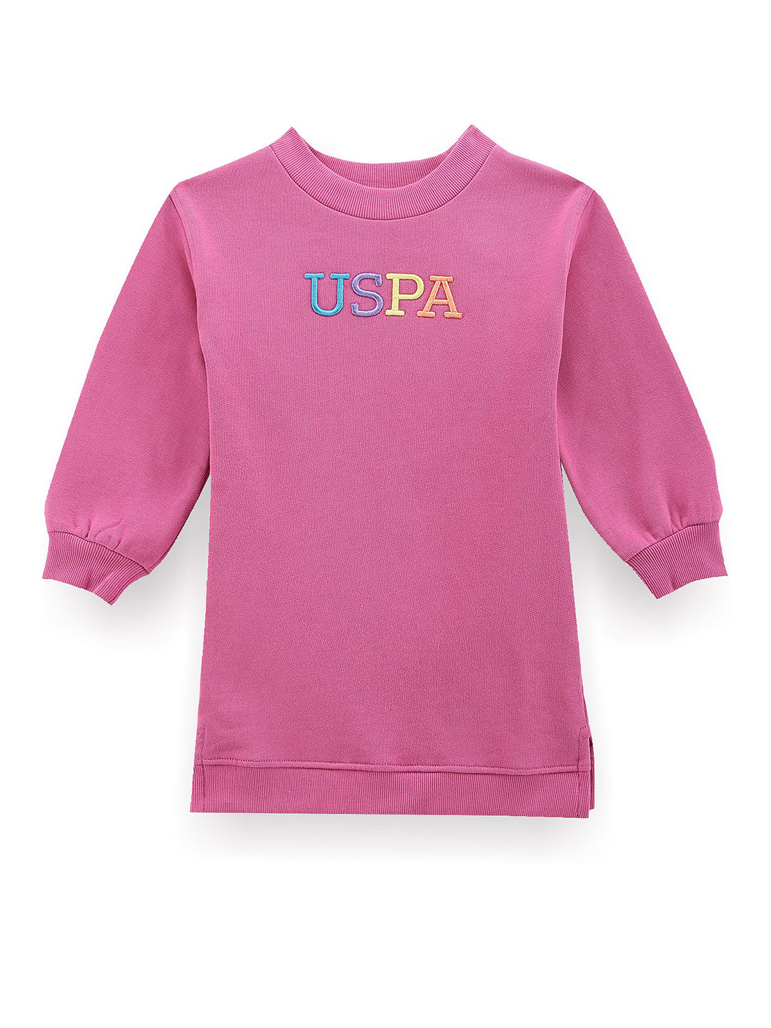 U.S. Polo Assn. Kids Girls Embroidered Cotton Dress