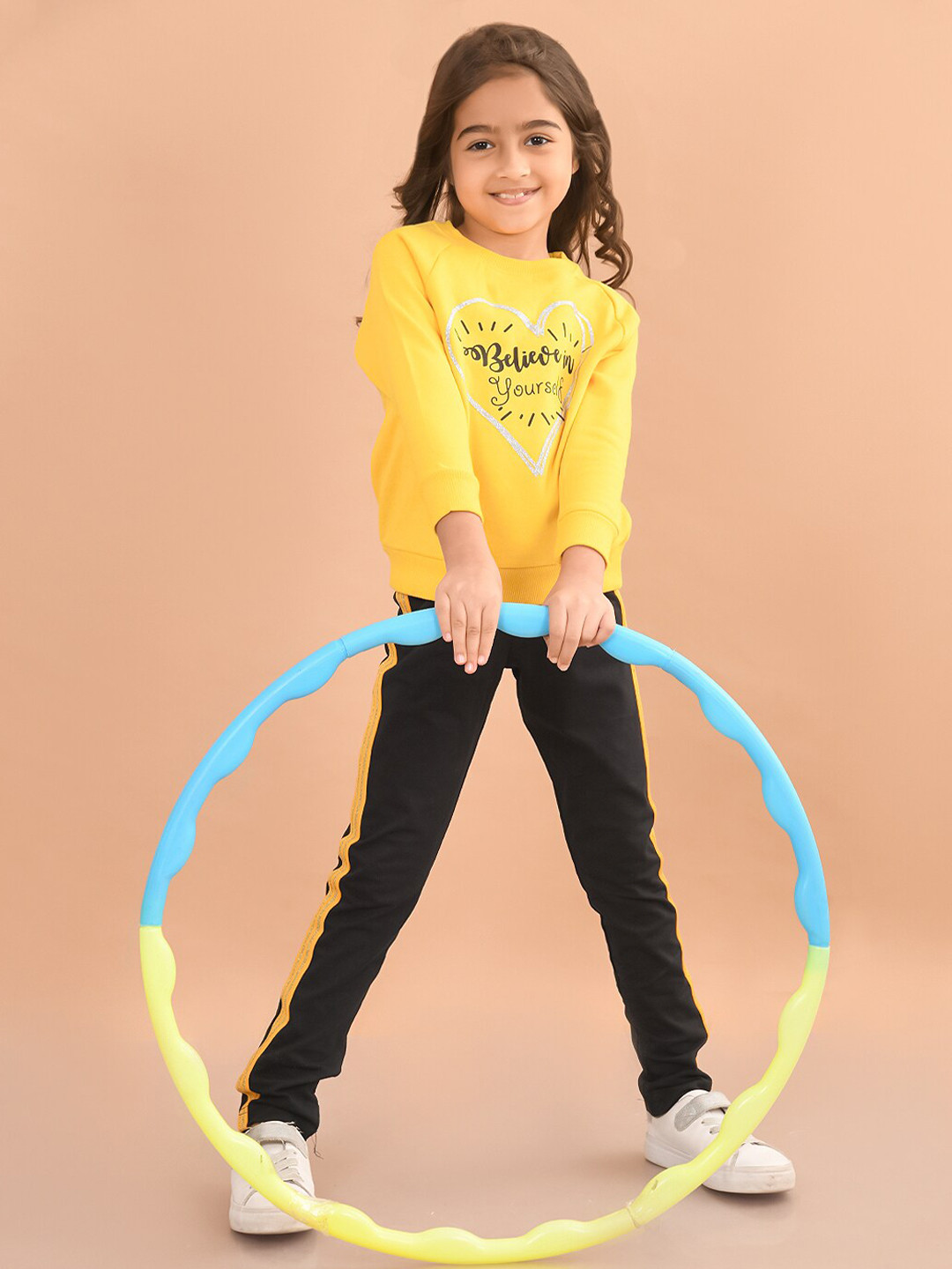 LilPicks Girls Typography Printed Sweatshirt With Leggings