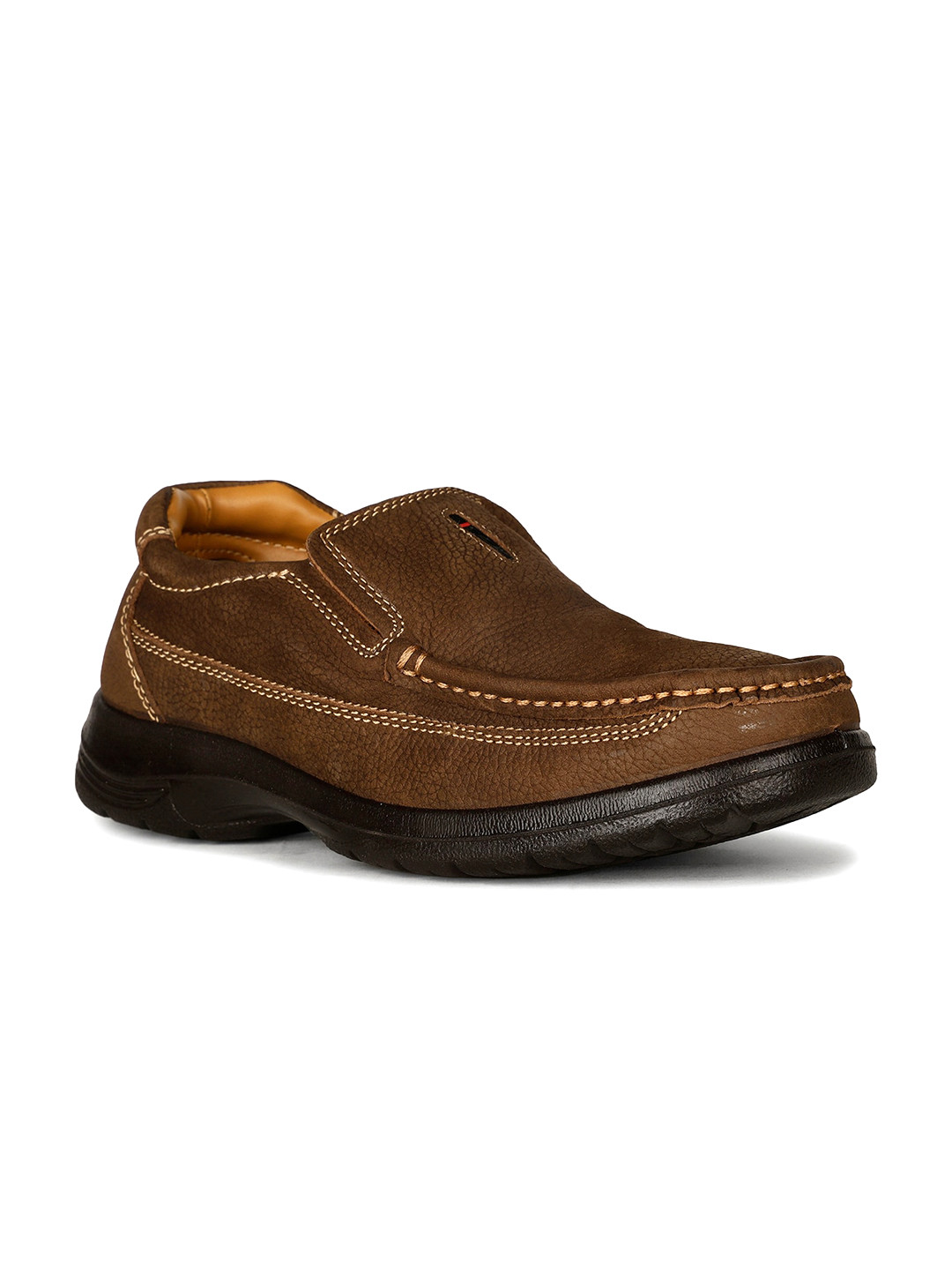 Bata Men Textured Nubuck Square Toe Comfort Insole Slip-On Sneakers