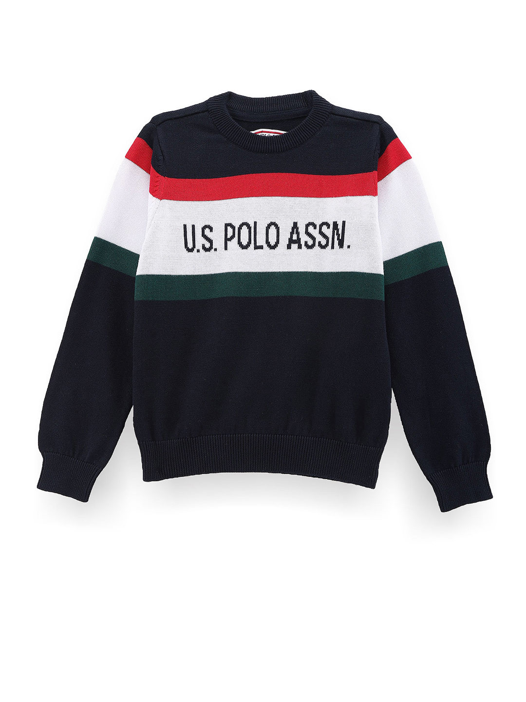 U.S. Polo Assn. Kids Boys Printed Pure Cotton Pullover