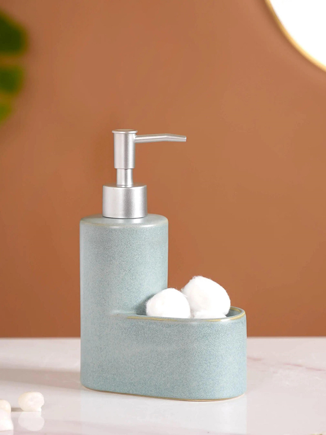 Nestasia Grey Ceramic Refillable Dispenser With Sponge Holder