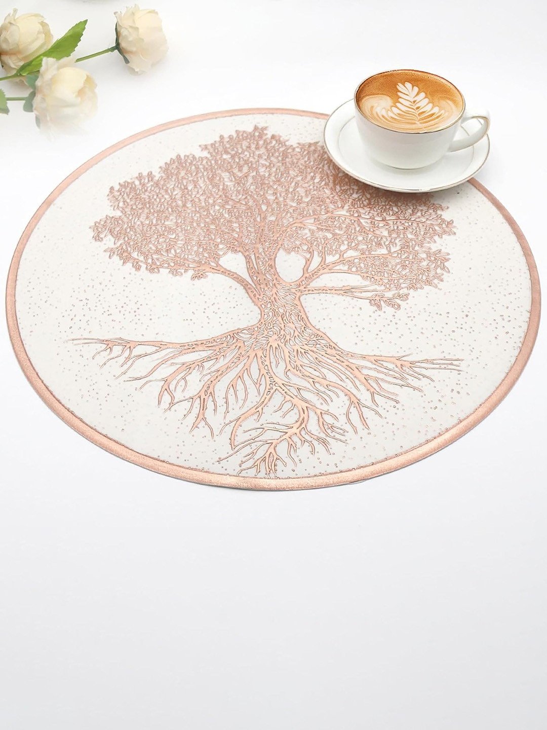 Dakshya Industries Copper 6 Pieces Round Kitchen Table Placemats