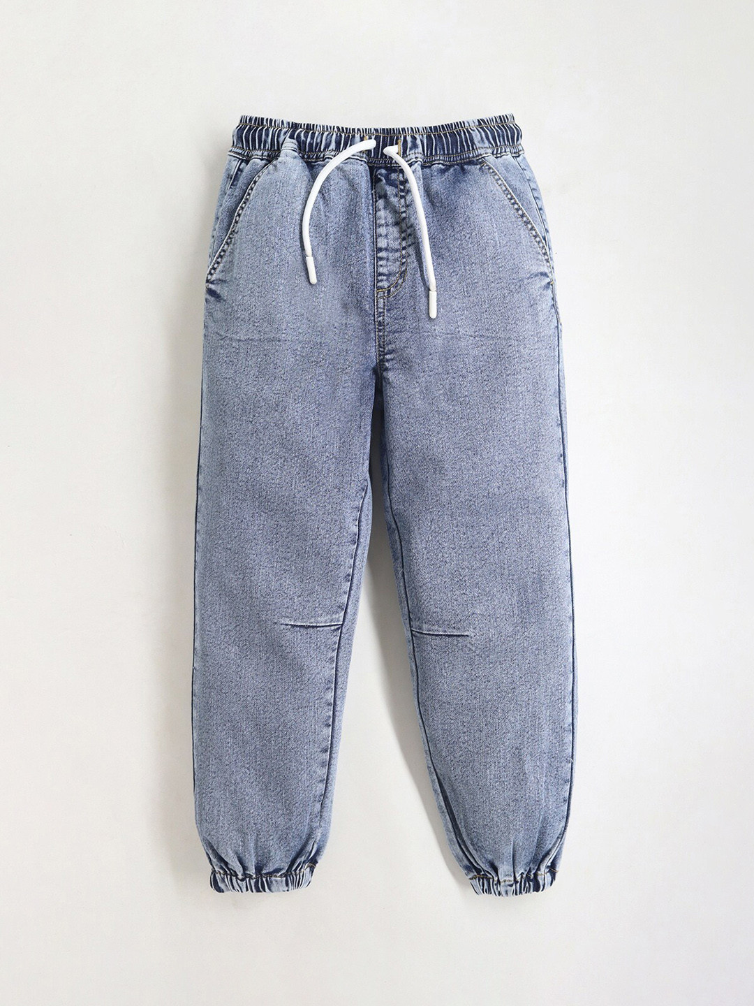 Cherry Crumble Kids Heavy Fade Stretchable Clean Look Jogger Jeans