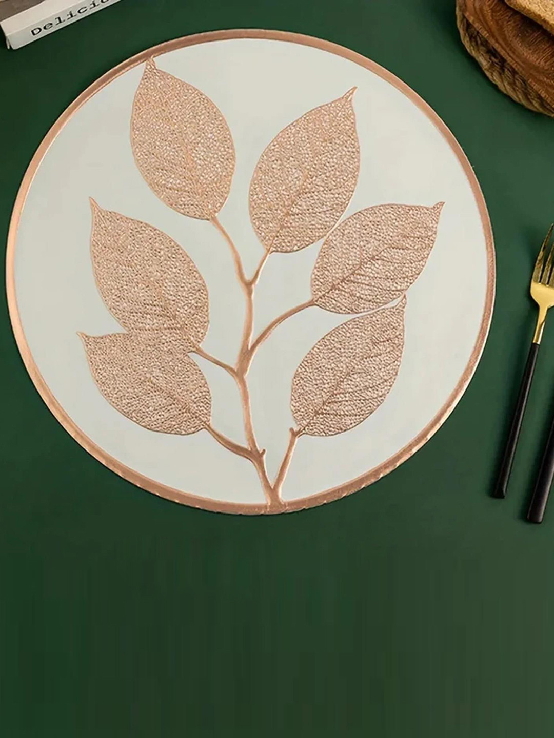 Dakshya Industries Copper 4 Pieces Printed Table Placemats