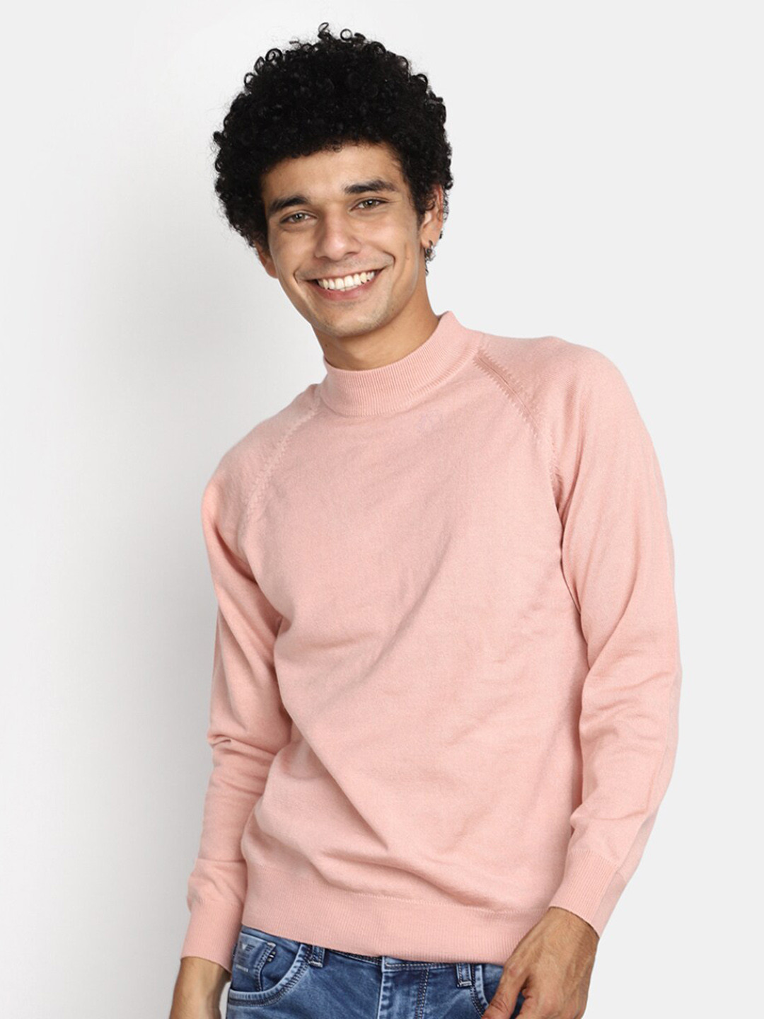 V-Mart High Neck Acrylic Pullover