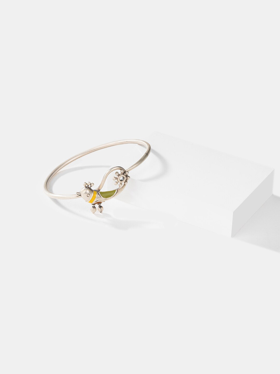 SHAYA Sterling Silver Oxidised Bangle-Style Bracelet