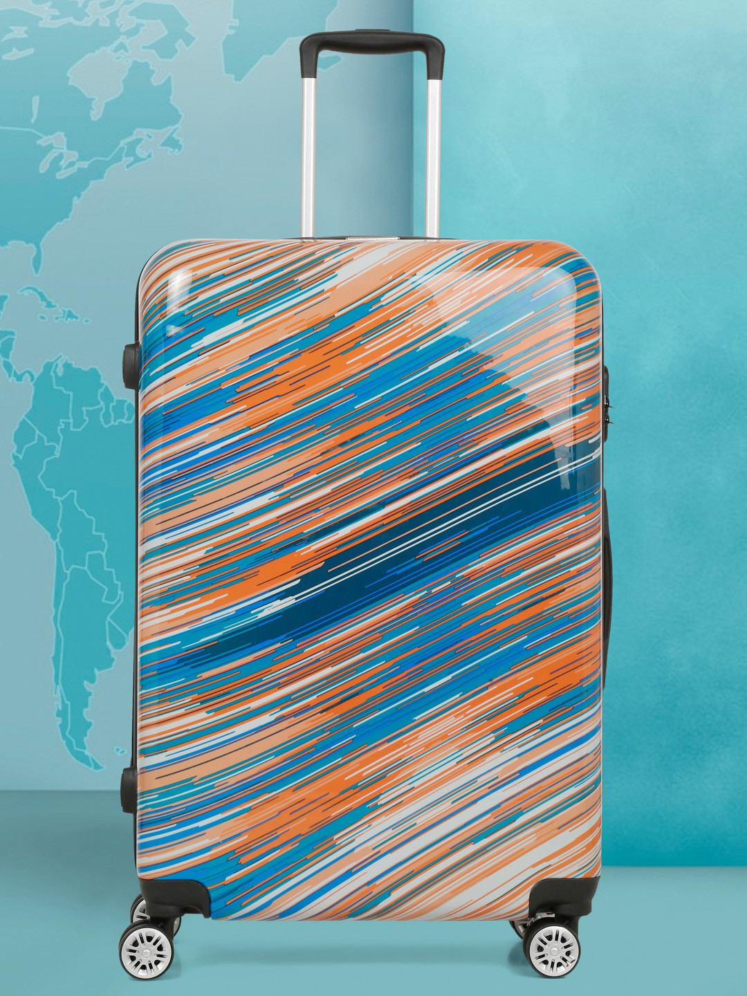 Teakwood Leathers Abstract Printed Large trolley bag 95.5 L