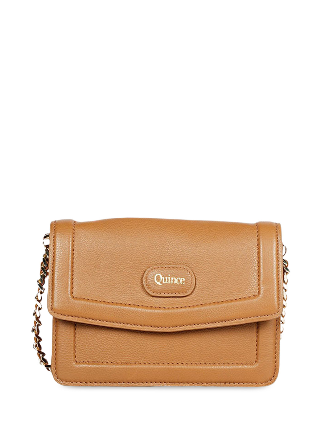 Saint G Rust Textured Leather Structured Sling Bag