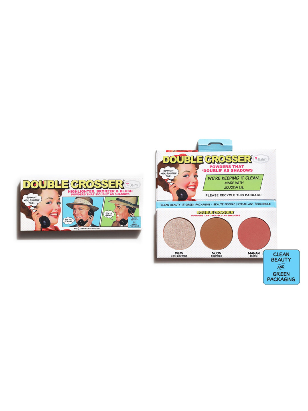 The Balm Double Crosser Highlighter Bronzer & Blush Makeup Palette - 8.5g