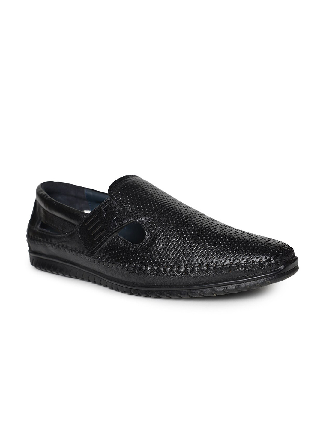 Buckaroo Men Textured Leather Shoe-Style Sandals