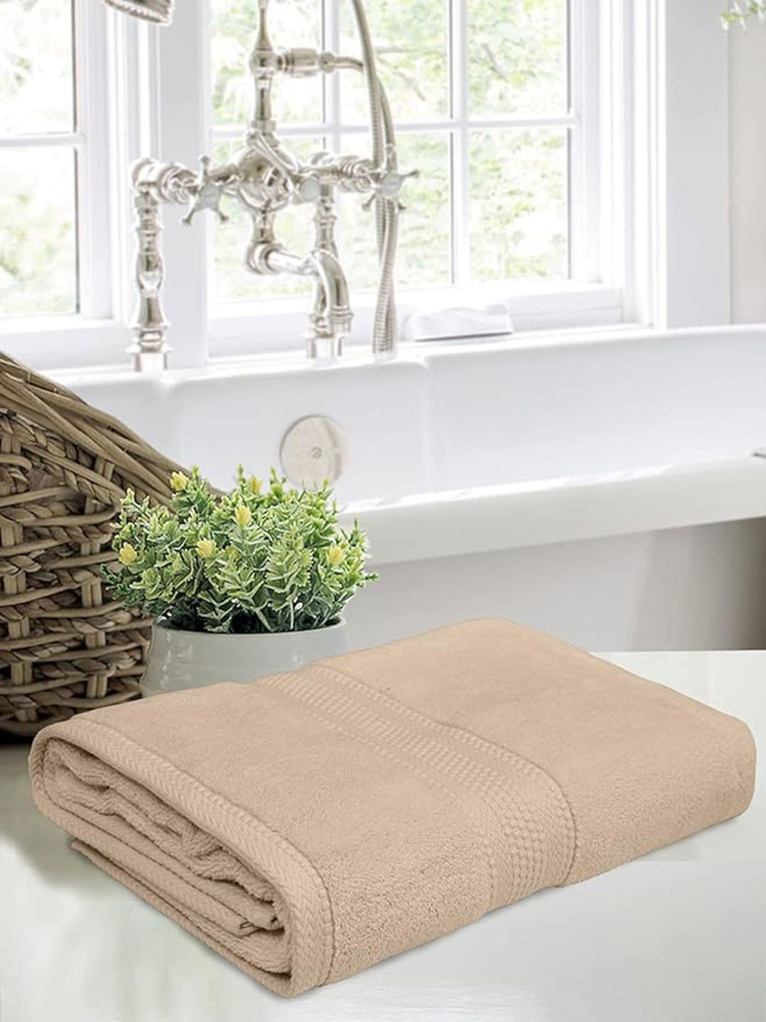 Signature Beige 400 GSM Pure Cotton Quick Dry Bath Towel