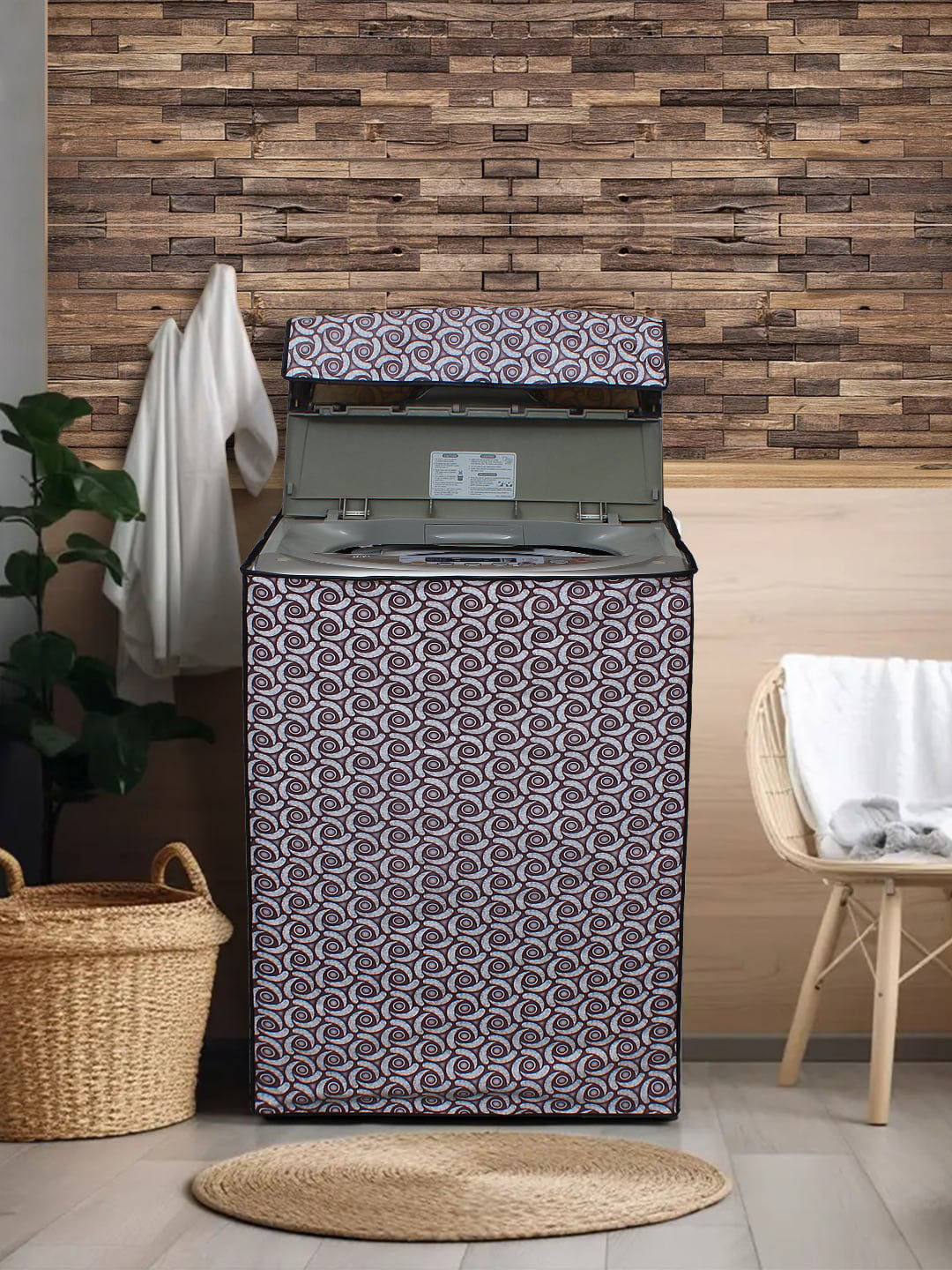 DREAM CARE Grey Printed Waterproof and Dustproof Washing Machine Cover Top Load
