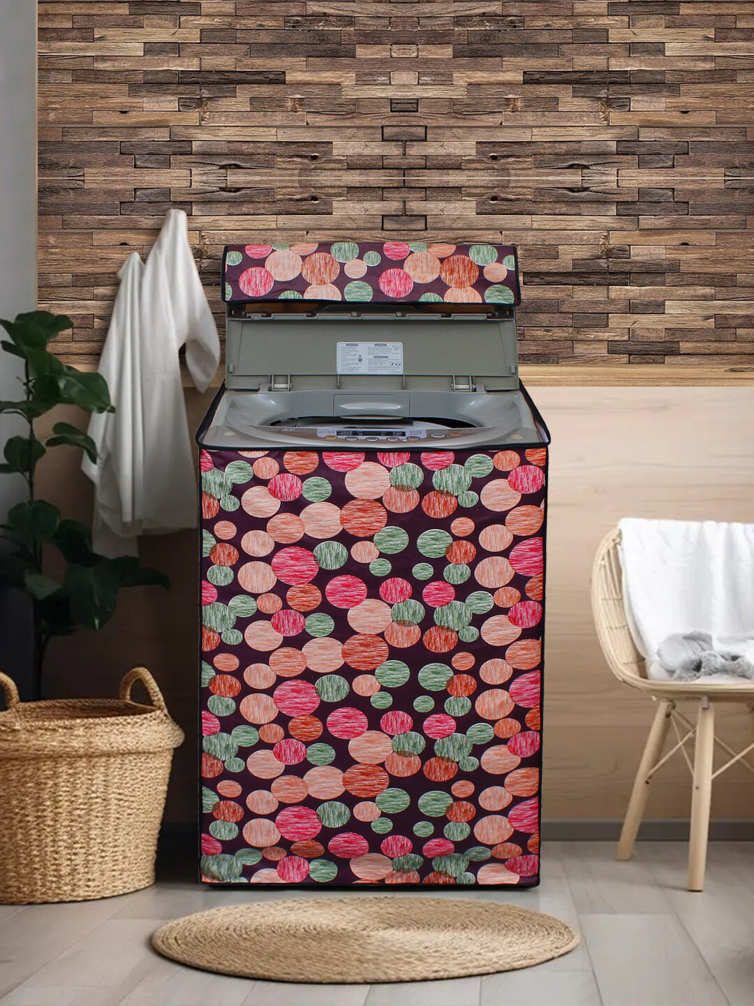 DREAM CARE Pink & Black Printed Waterproof and Dustproof Top Load Washing Machine Covers