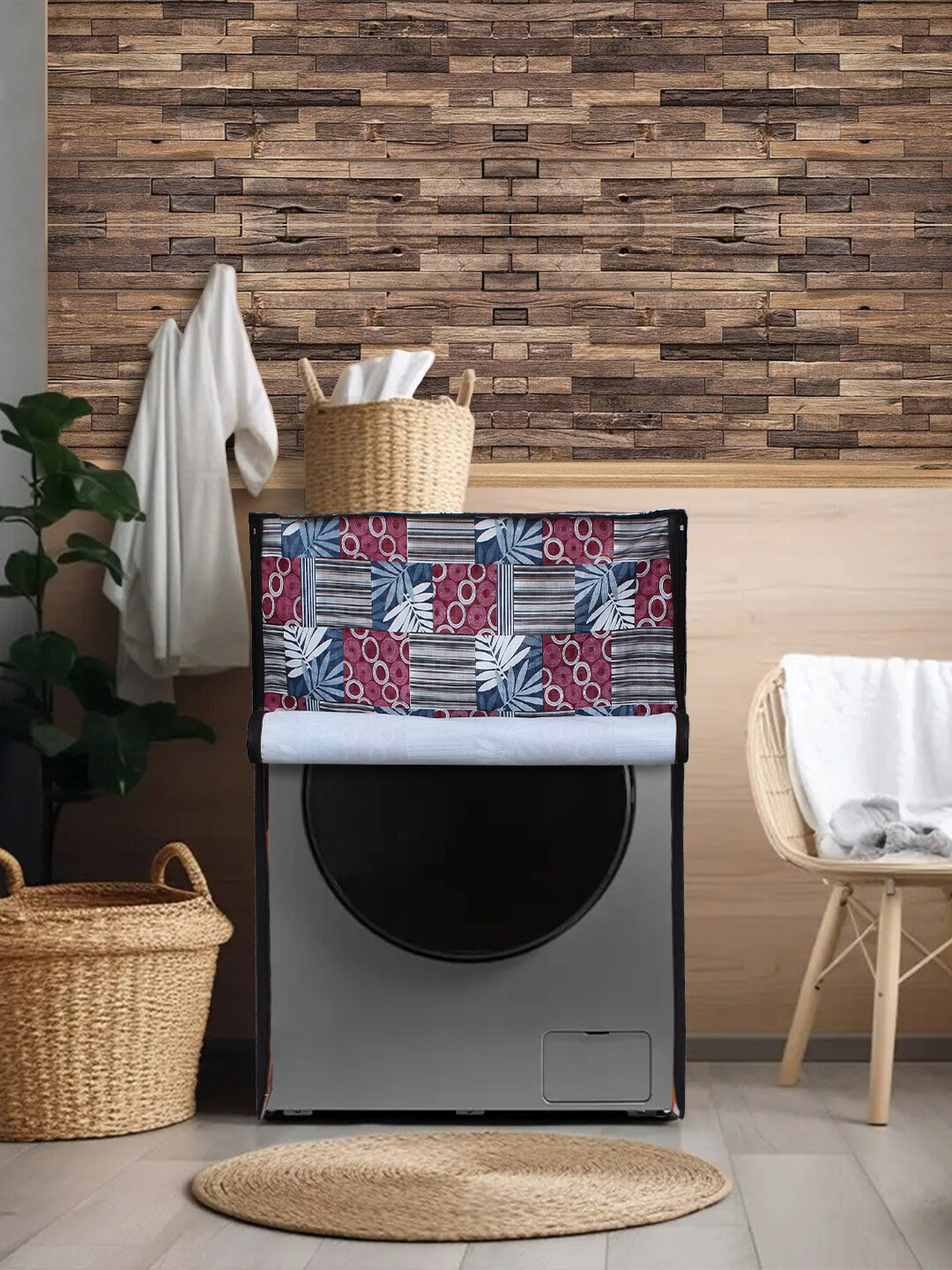 DREAM CARE Blue Printed Waterproof and Dustproof Washing Machine Cover Front Load