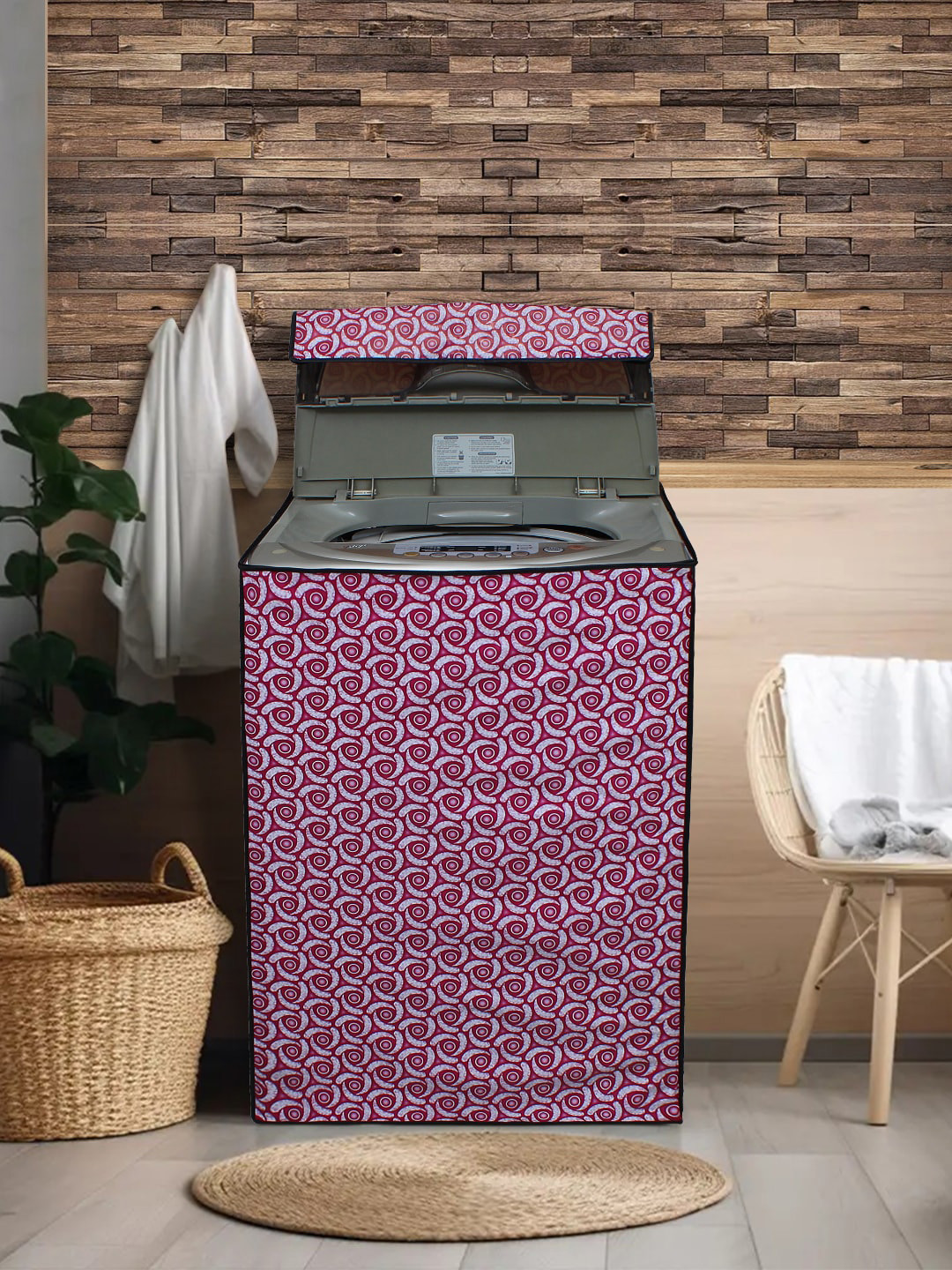 DREAM CARE Pink Printed Waterproof & Dustproof Top Load Washing Machine Cover