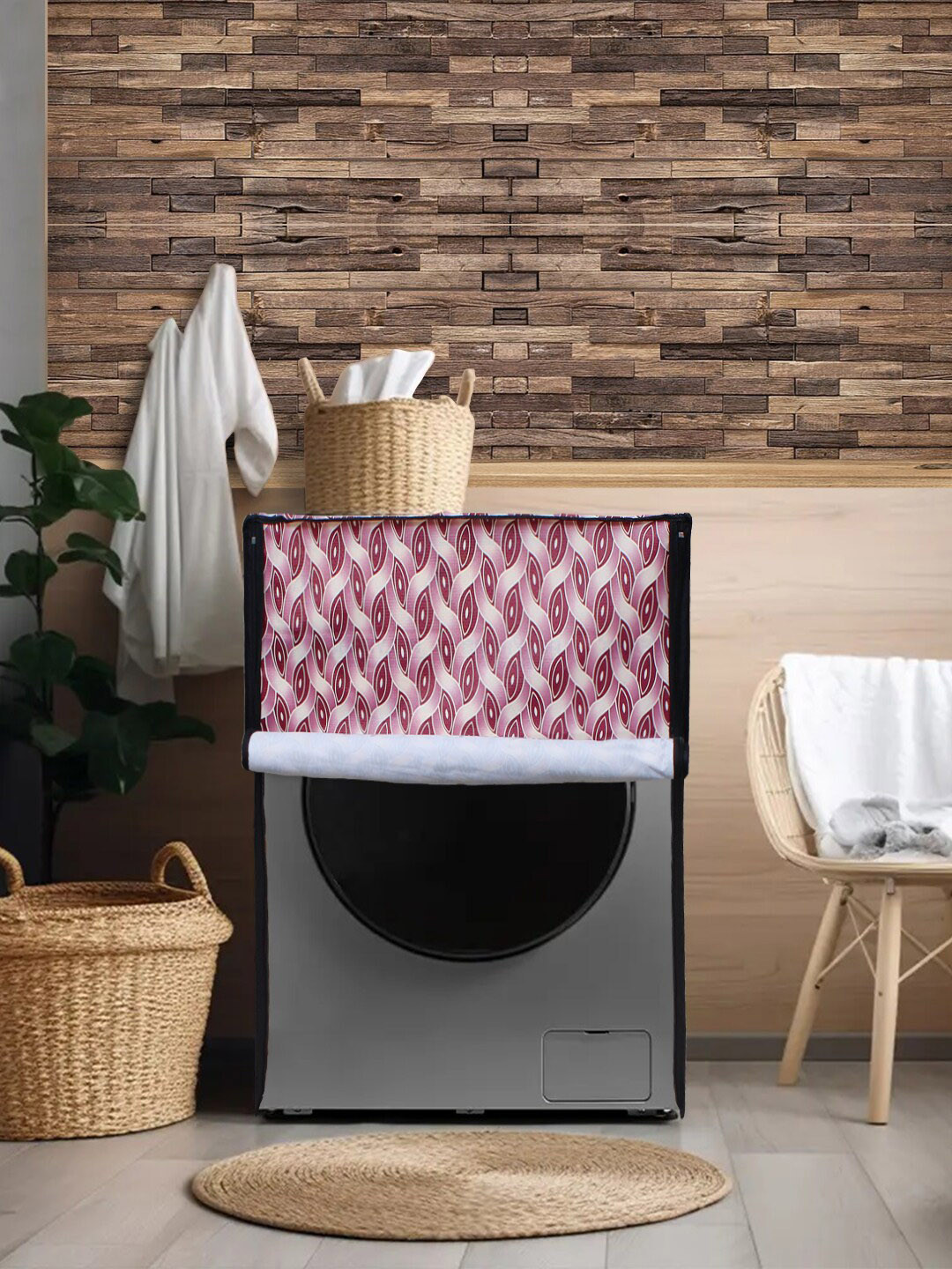 DREAM CARE Pink Printed Waterproof and Dustproof Washing Machine Cover Front Load