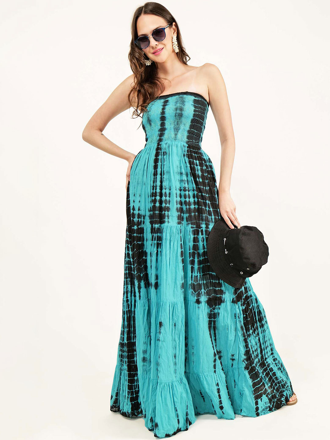 DRIRO Tie And Dyed Strapless Maxi Dress