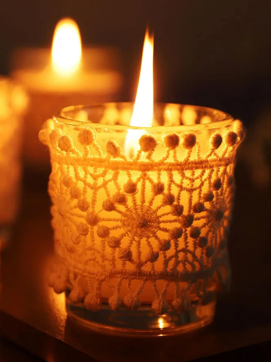 Kaameri Bazaar Peony,Oudh Fields Highly Fragranced Premium Glass jar with Laces 2Pcs Smokeless S. Peony, Oudh Candles