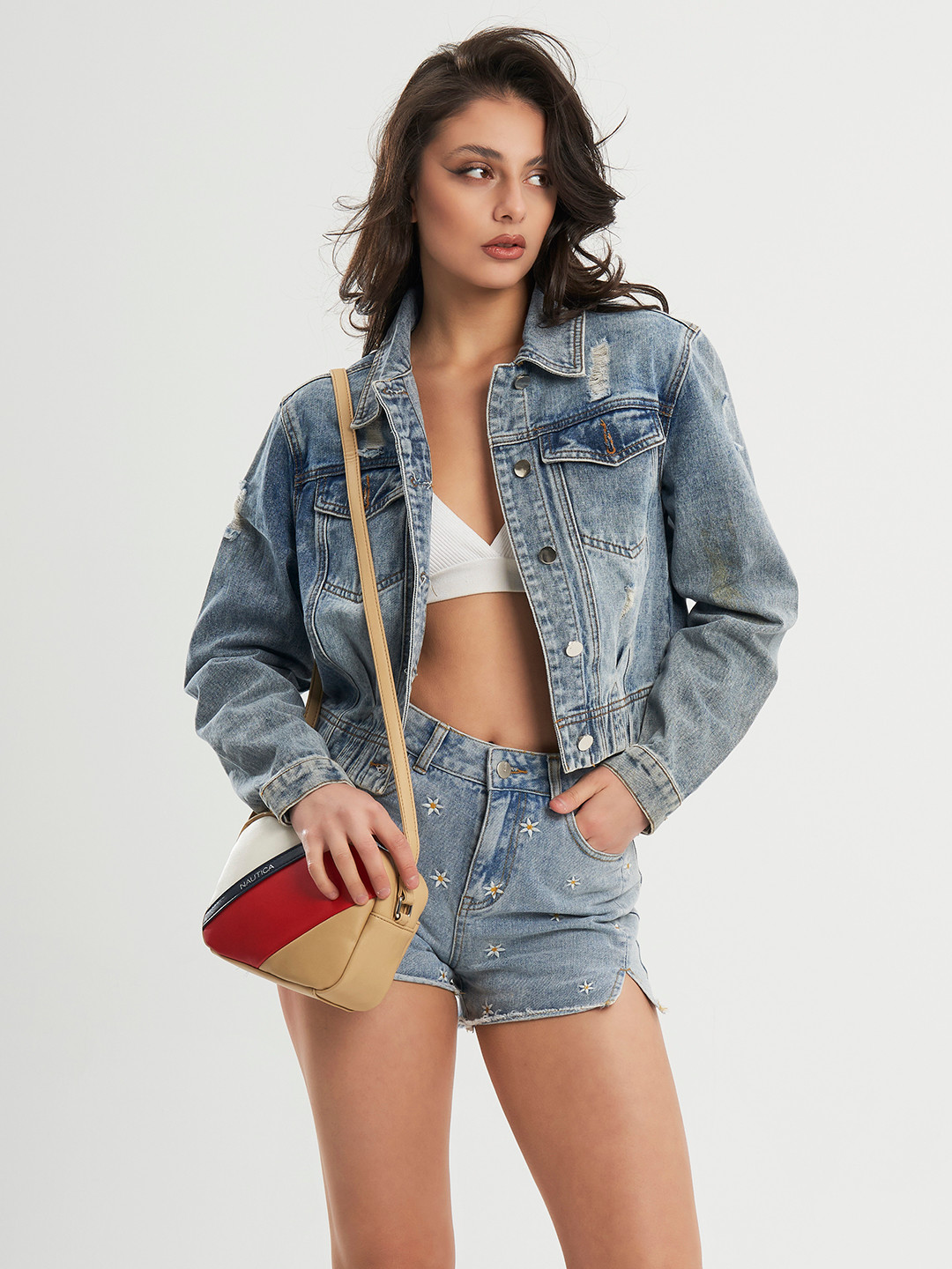Nautica Colourblocked PU Bucket Sling Bag