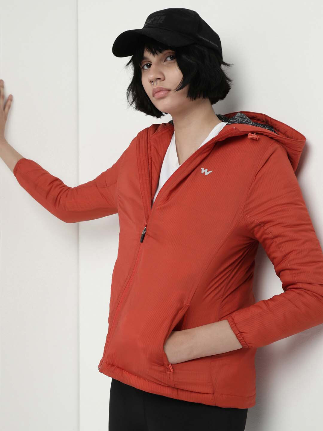 Wildcraft Striped Hooded Insulator Bomber Jacket