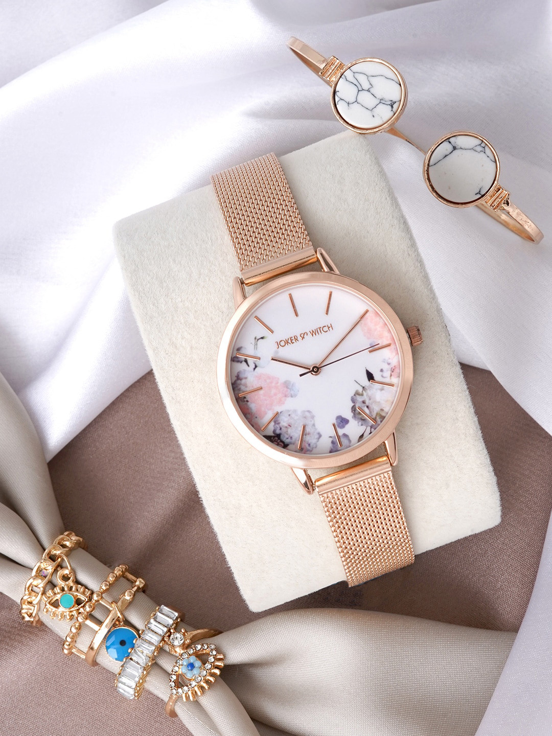 JOKER & WITCH Women Stone Studded Watch Gift Set