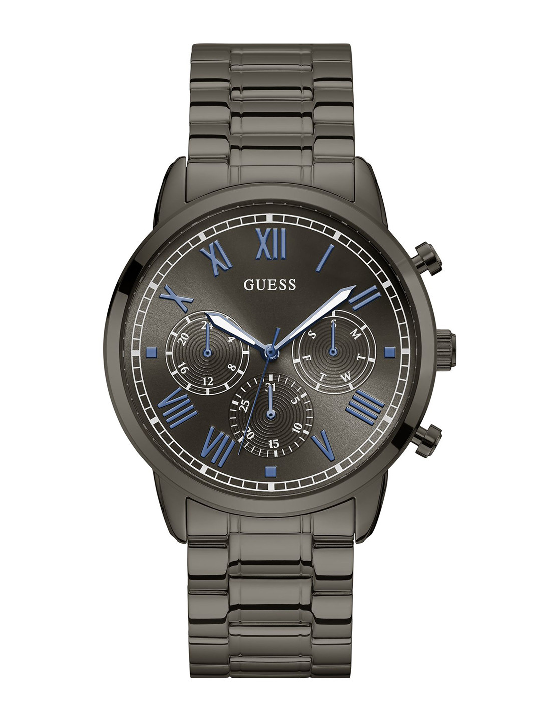 GUESS Men Grey Printed Dial & Stainless Steel Bracelet Style Analogue Watch U1309G3M