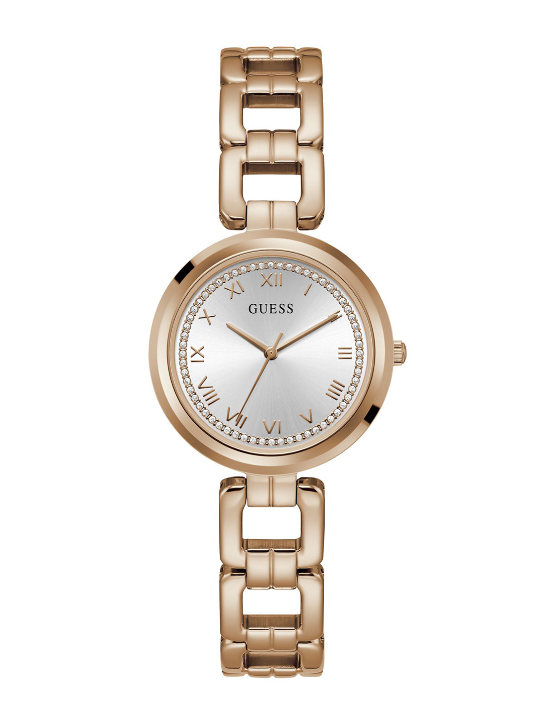 GUESS Women Stainless Steel Bracelet Style Straps Reset Time Analogue Watch