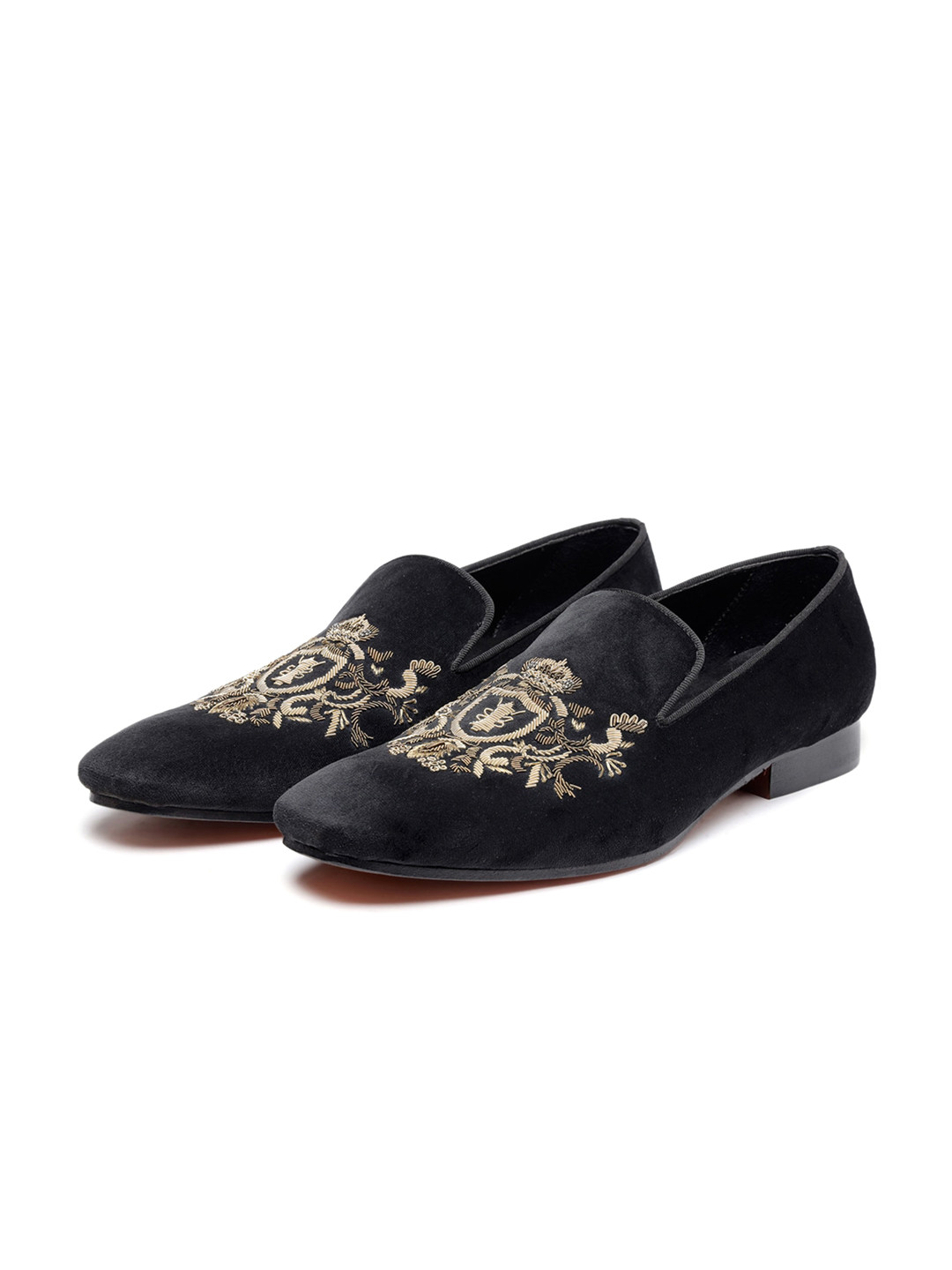SHUTIQ Men Azaar Embroidered Suede Mojaris