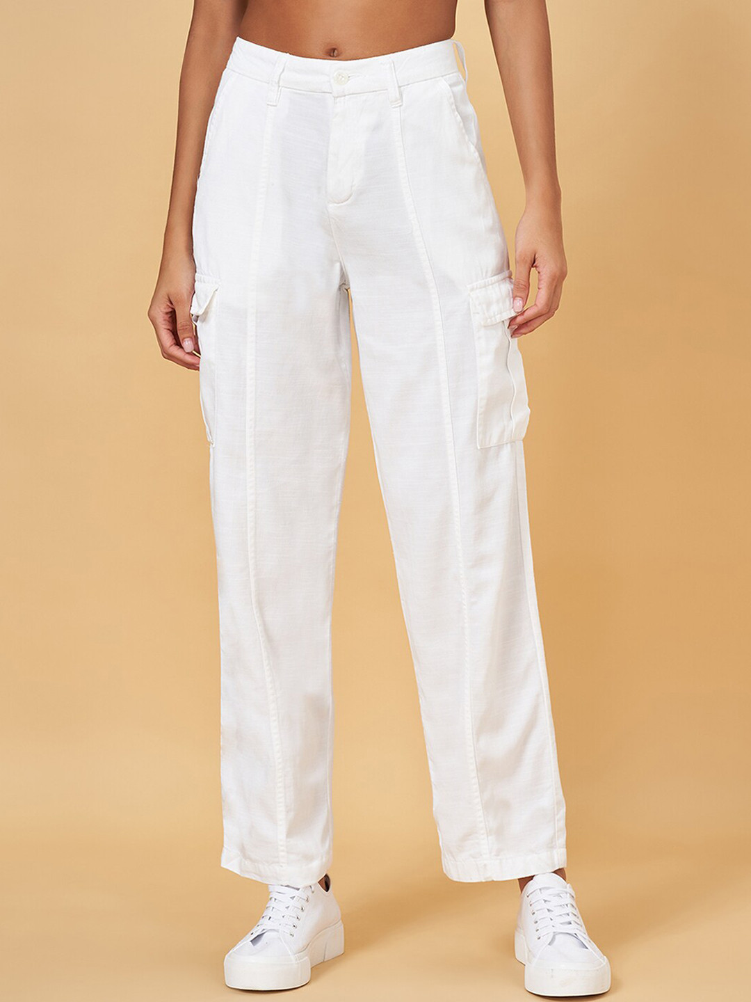 Honey by Pantaloons Women High-Rise Plain Trousers