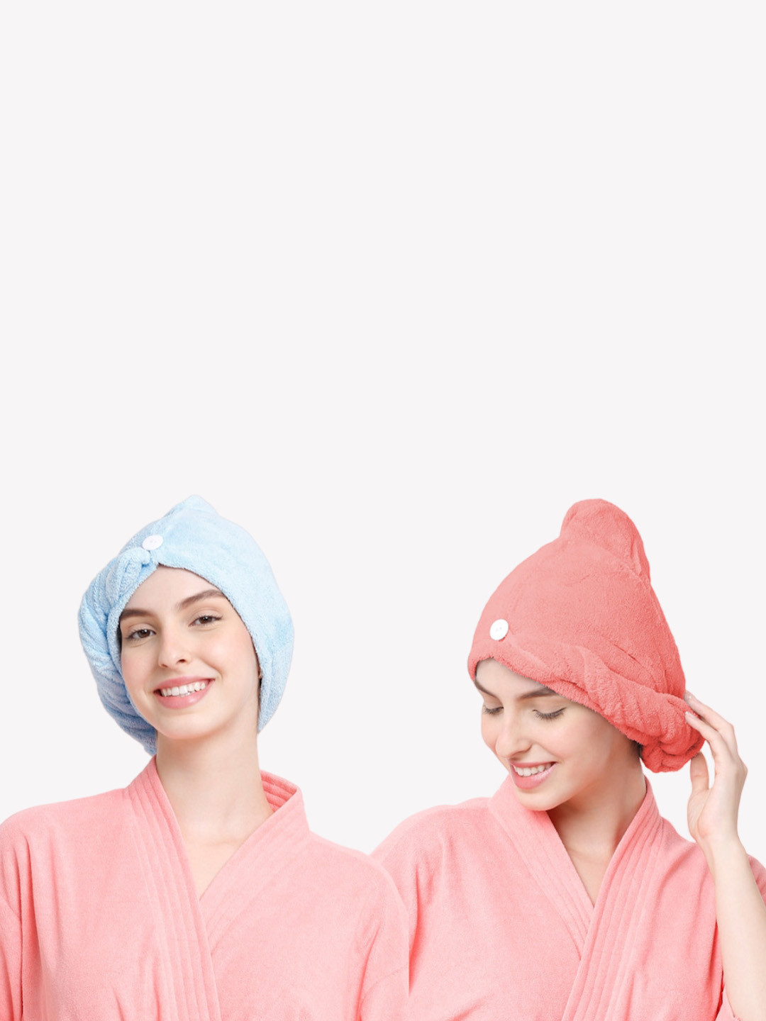 Cortina Set of 2 Solid Hair Towel Cap