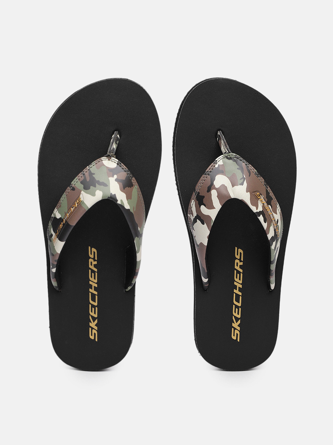 Skechers Men Courtwald Printed Thong Flip-Flops