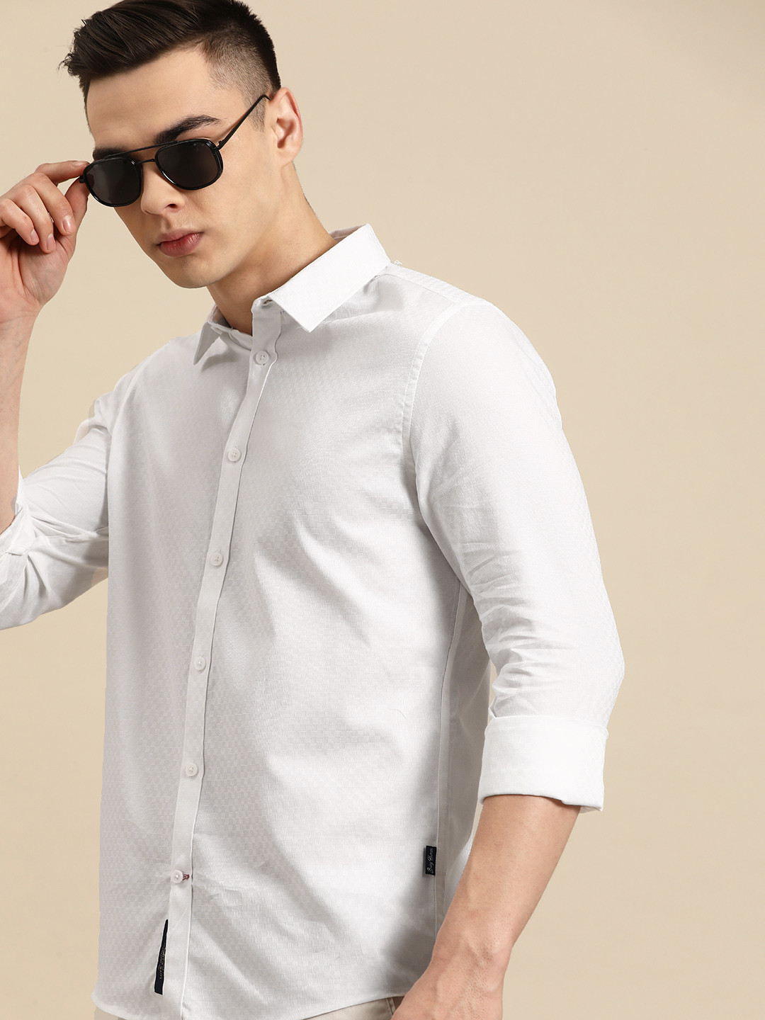 Being Human Textured Slim Fit Pure Cotton Shirt