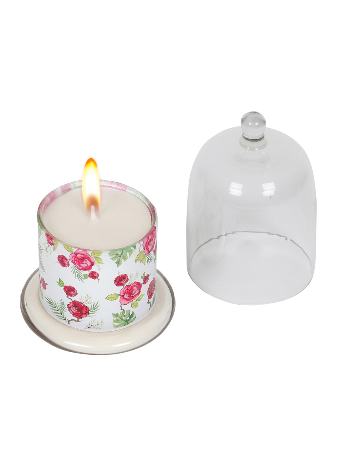 KOLOROBIA Bell Jar Scented 1 Wick Vanilla Floral Geometric Regular Candles