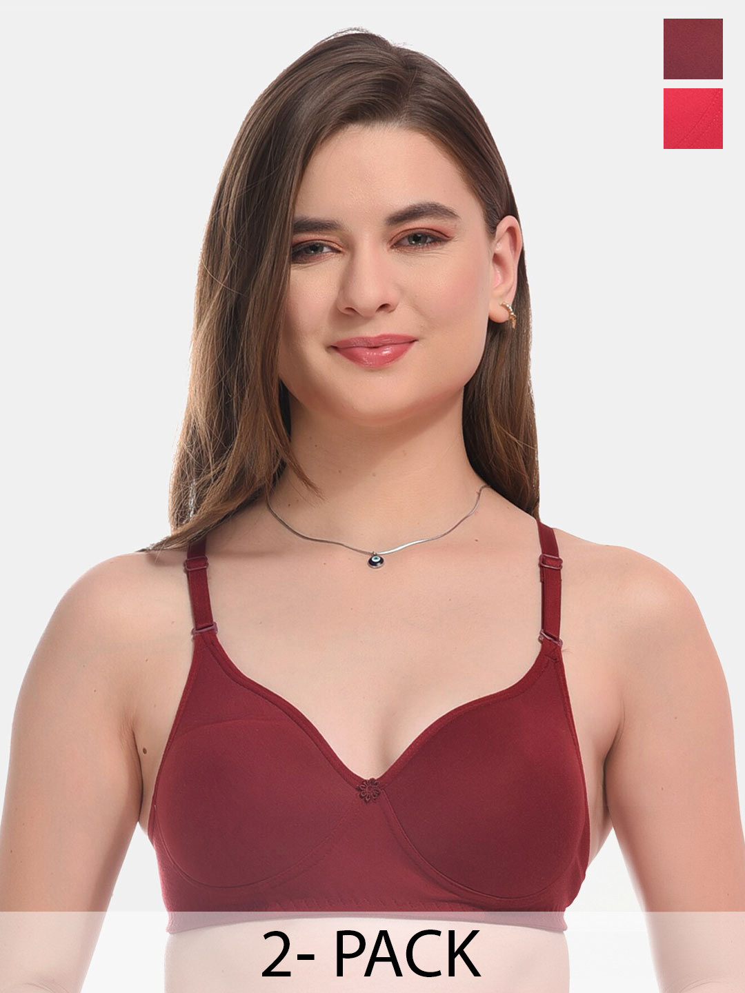 ESOROUCHA Pack Of 2 Full Coverage Lightly Padded Everyday Bra With All Day Comfort