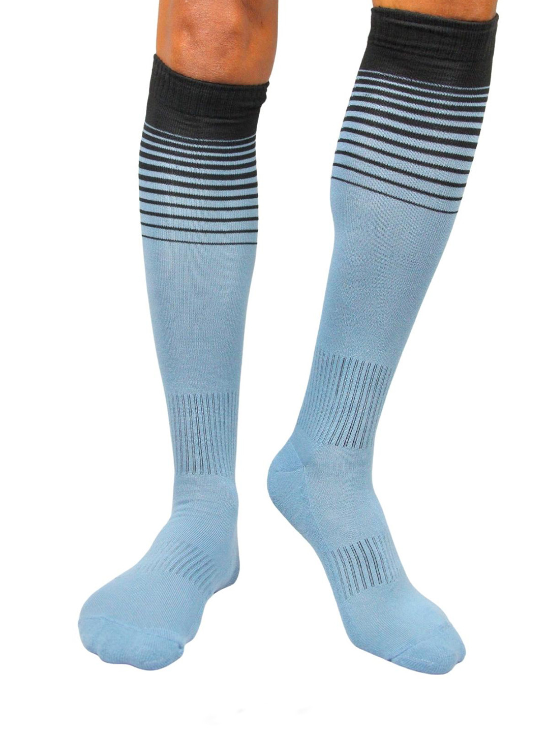 BAESD Men Striped Cotton Knee-Length Football Socks