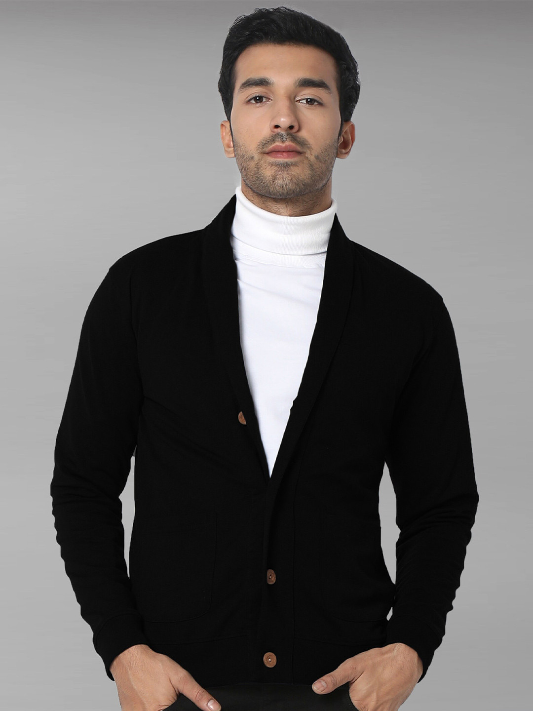 Dream of Glory Inc Mock Collar Cotton Front-Open Sweatshirt