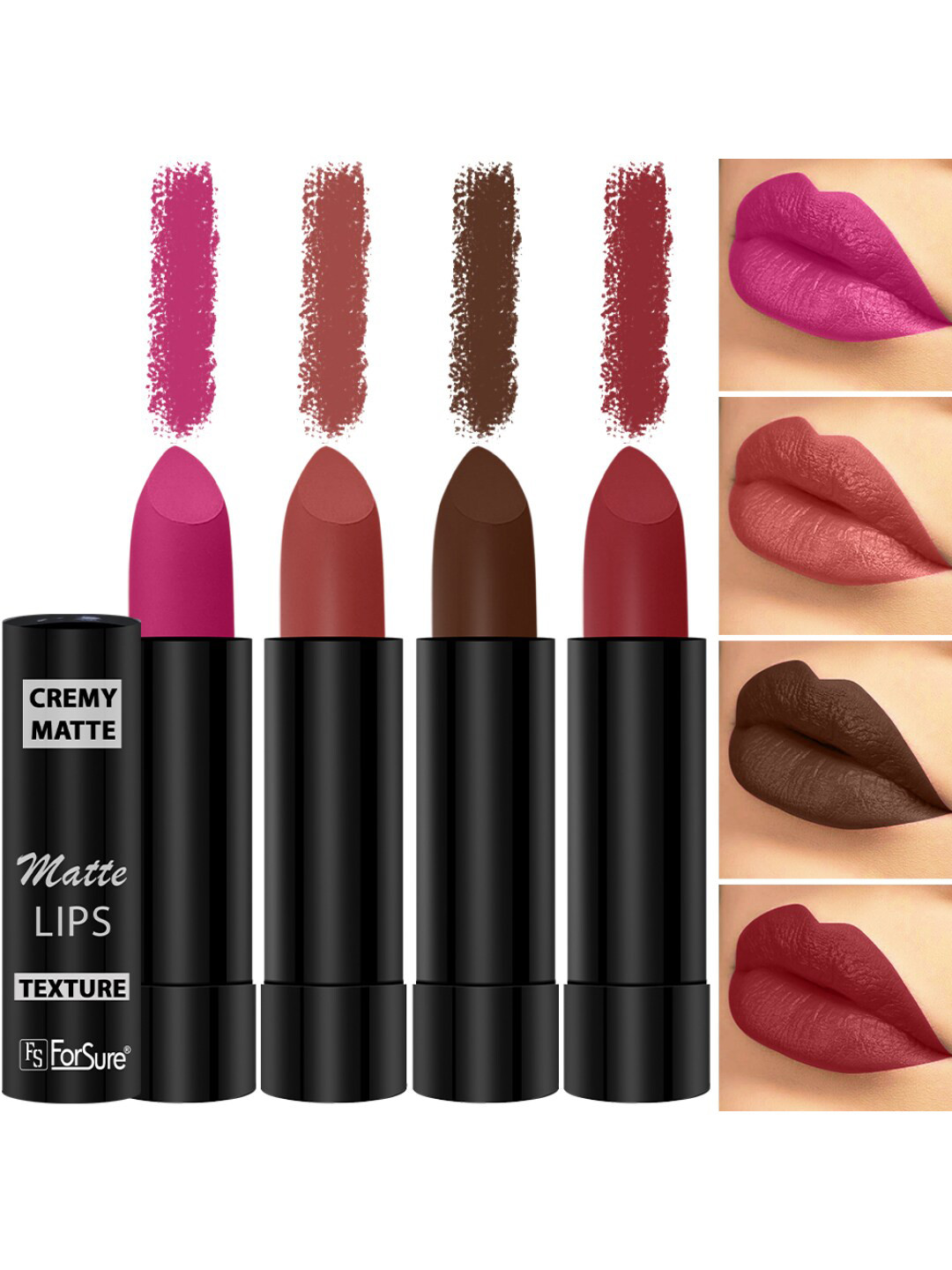 ForSure Set Of 4 Cremy Matte Long Lasting & Lightweight Lipstick - Shades 67-71-73-86