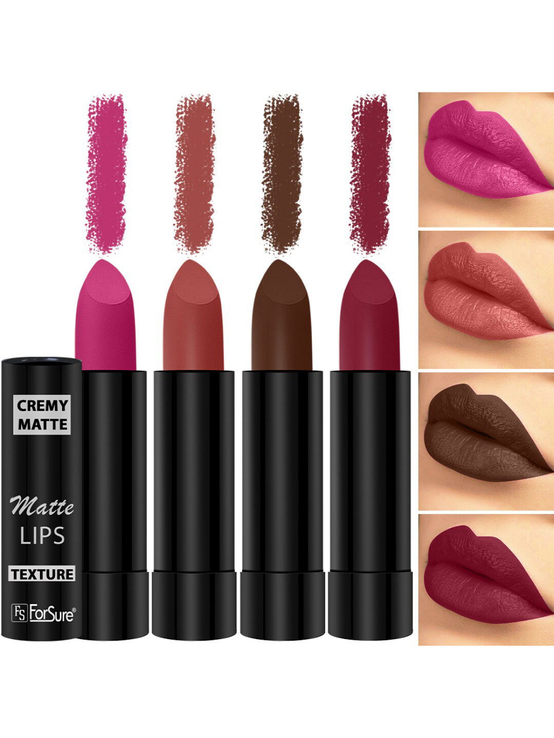 ForSure Set of 4 Cremy Matte Long Lasting & Lightweight Lipstick - Shades 67-71-73-87