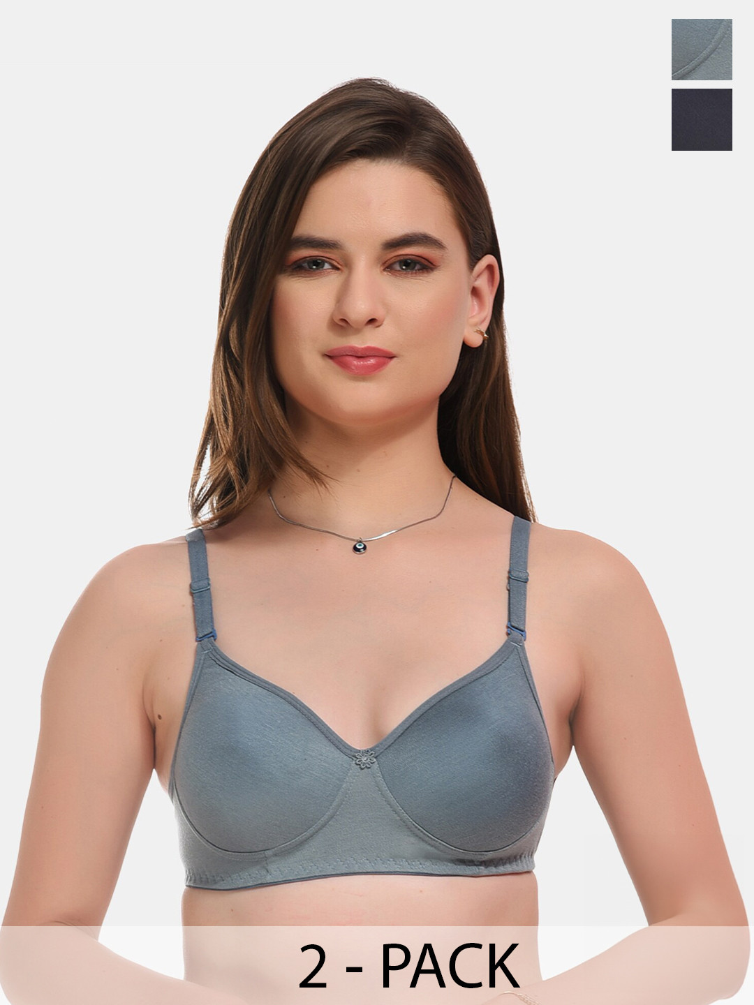 ESOROUCHA Pack Of 2 Full Coverage Lightly Padded Everyday Bra With All Day Comfort