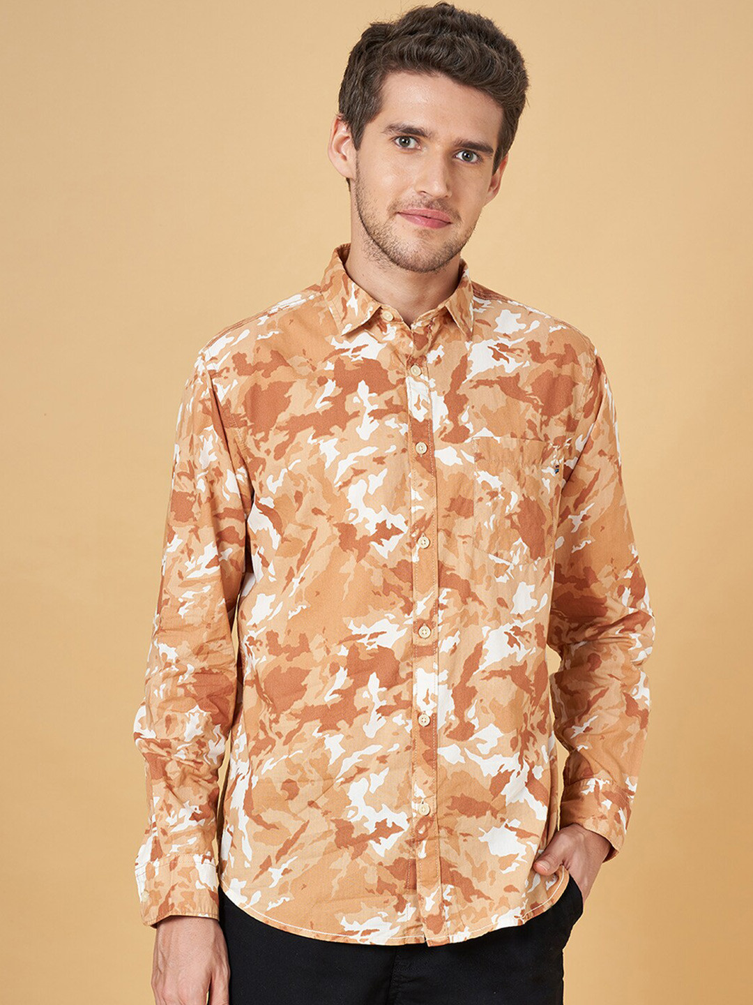 Urban Ranger by pantaloons Slim Fit Floral Printed Cotton Casual Shirt