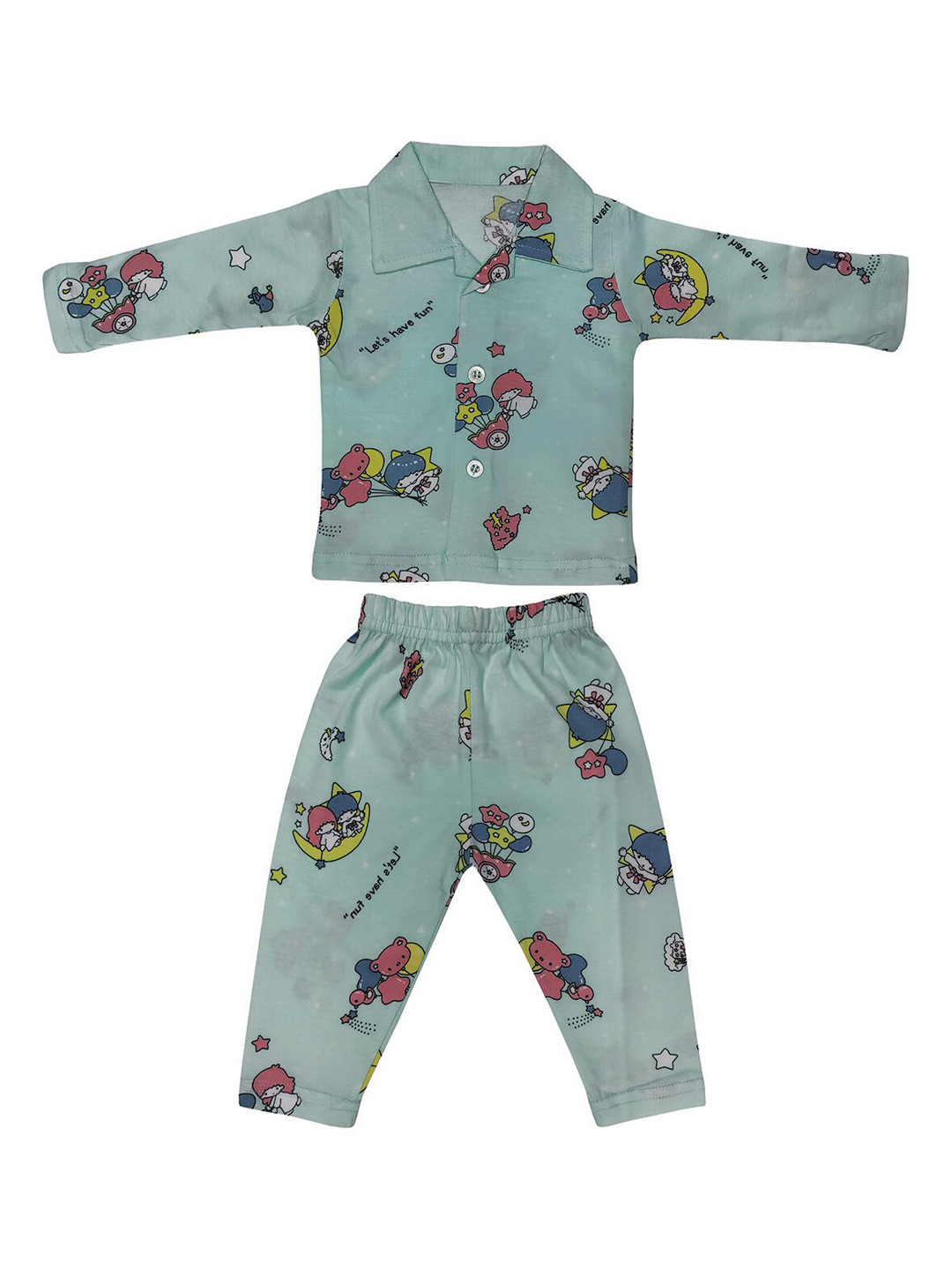 Zoom Minimondo Infants Conversational Printed Pure Cotton Shirt With Pyjamas