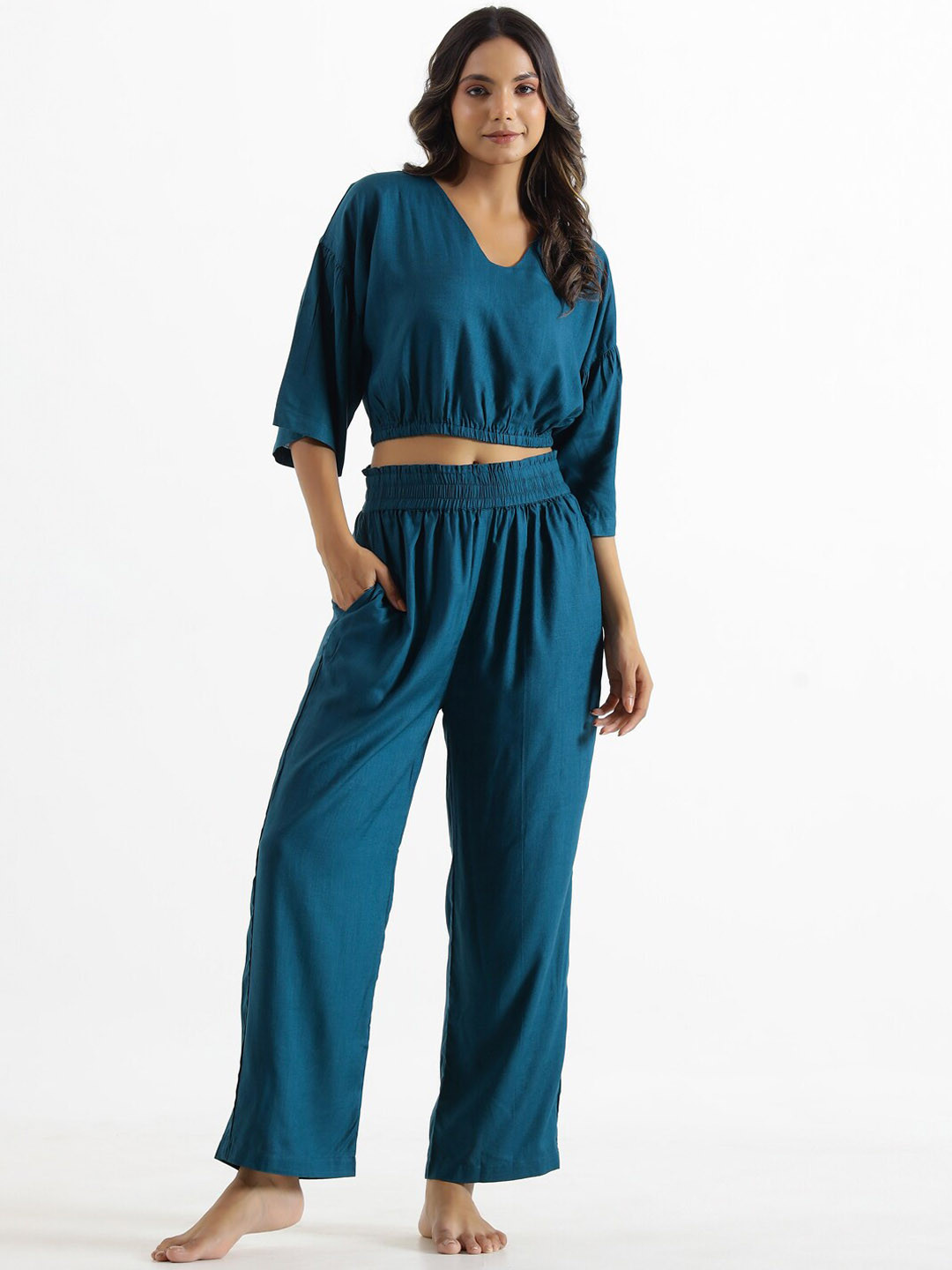 SANSKRUTIHOMES V-Neck Night Suit