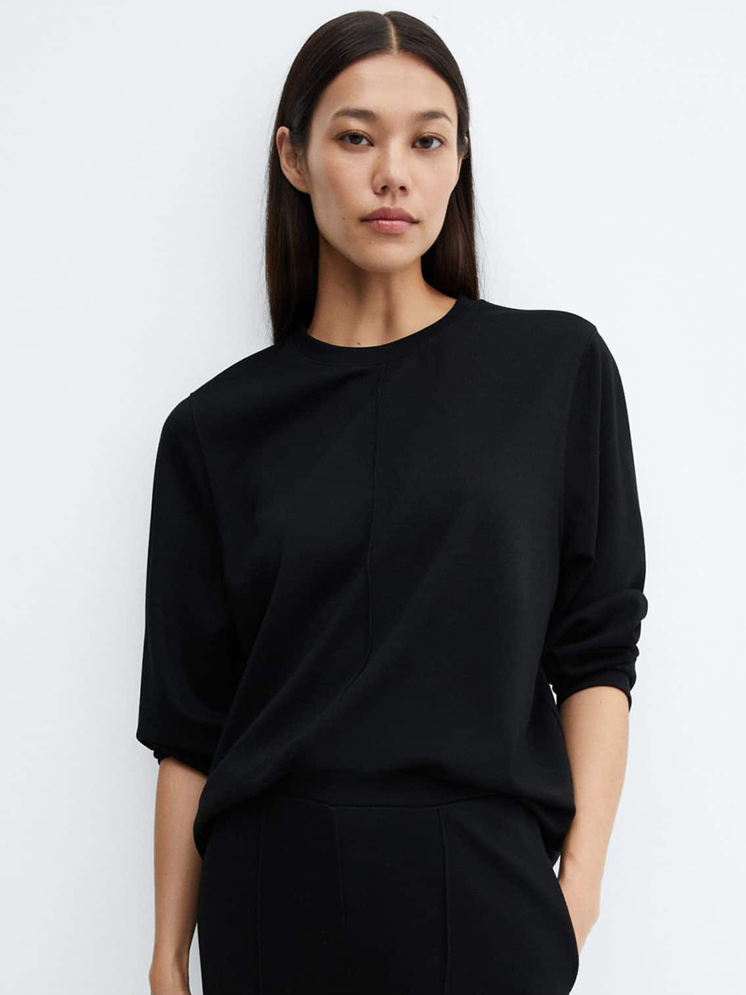 MANGO Round Neck Full Sleeves T-shirt