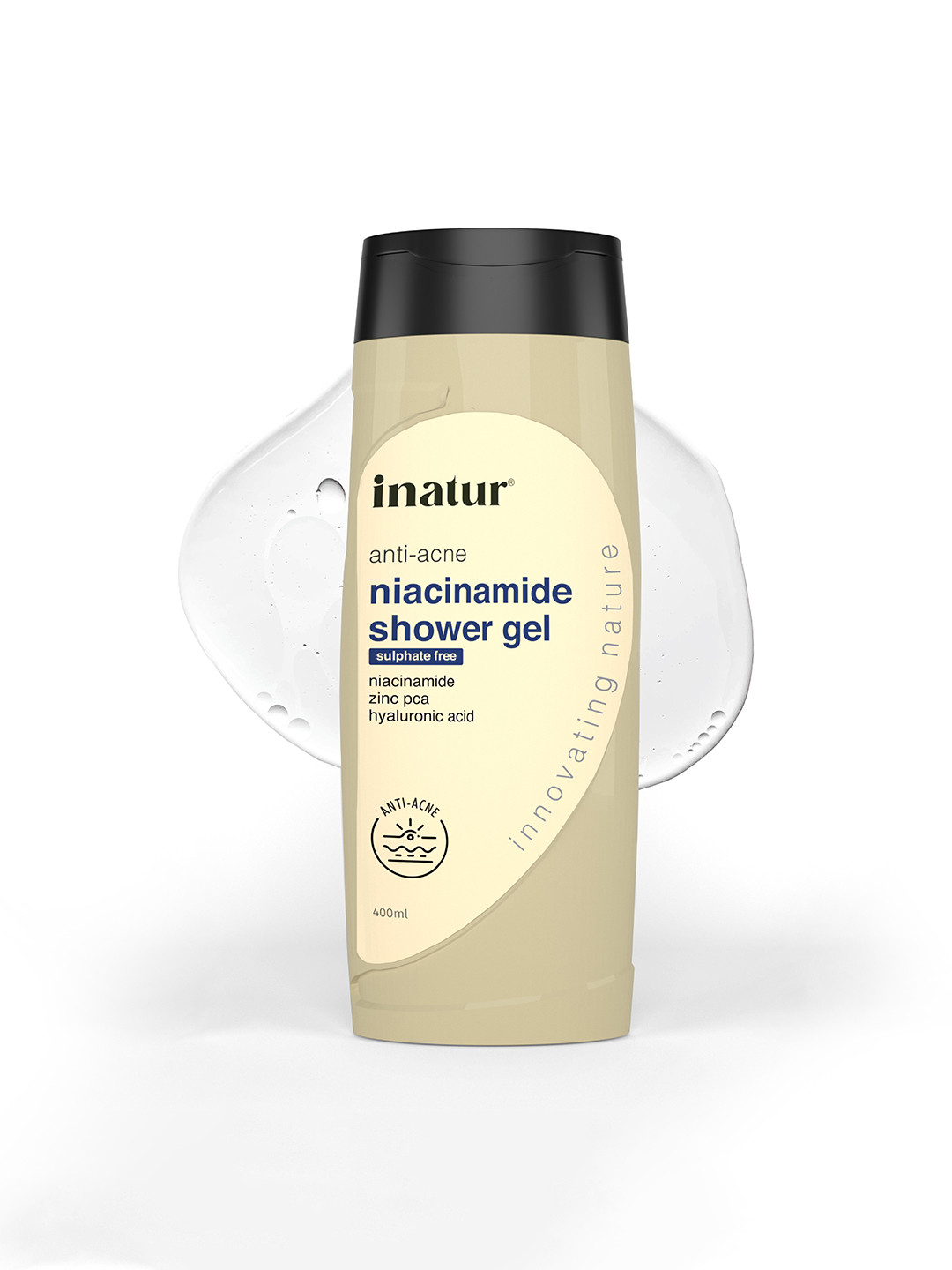 Inatur Anti-Acne Niacinamide Shower Gel With Hyaluronic Acid & Zinc PCA - 400ml