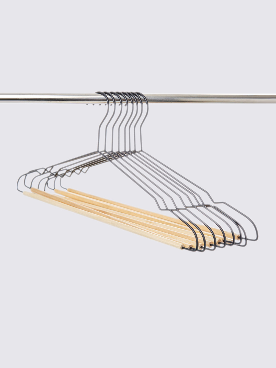 Home Centre Pacific Winston Black 8 Pieces Metal Clothes Hangers