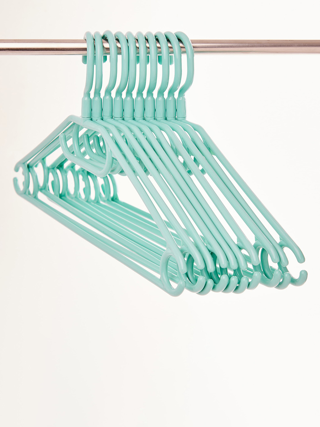 Home Centre Winston Elora Green 10 Pieces Polypropylene Clothes Hangers