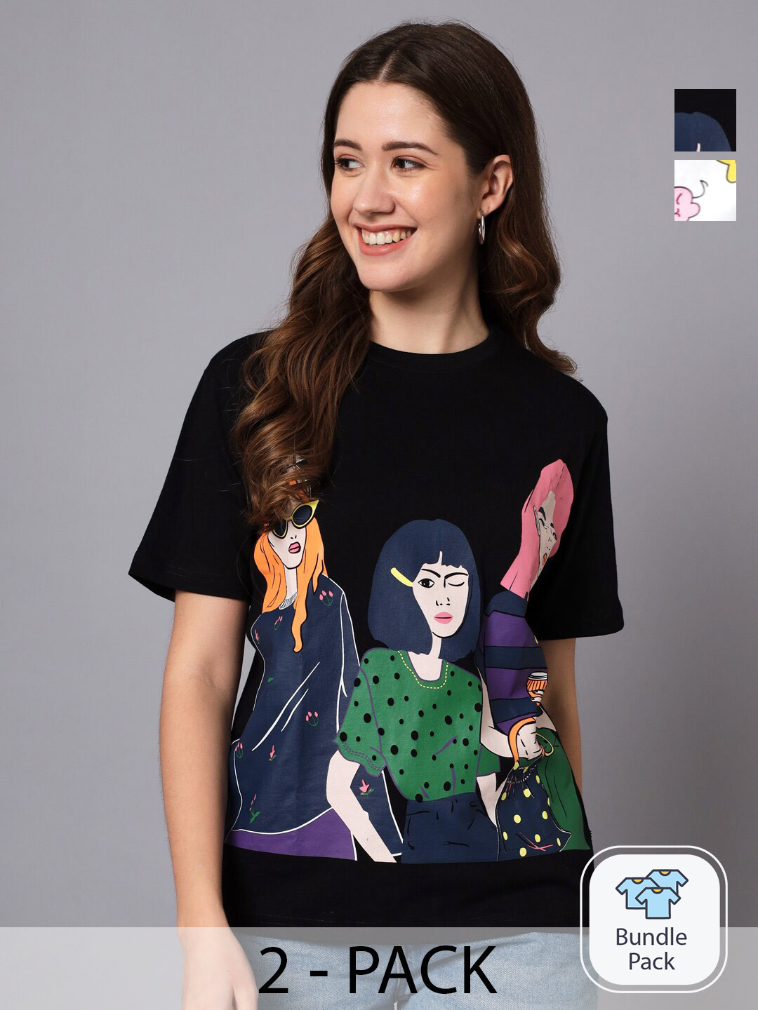 The Dry State Pack Of 2 Graphic Printed Cotton Oversized T-shirt