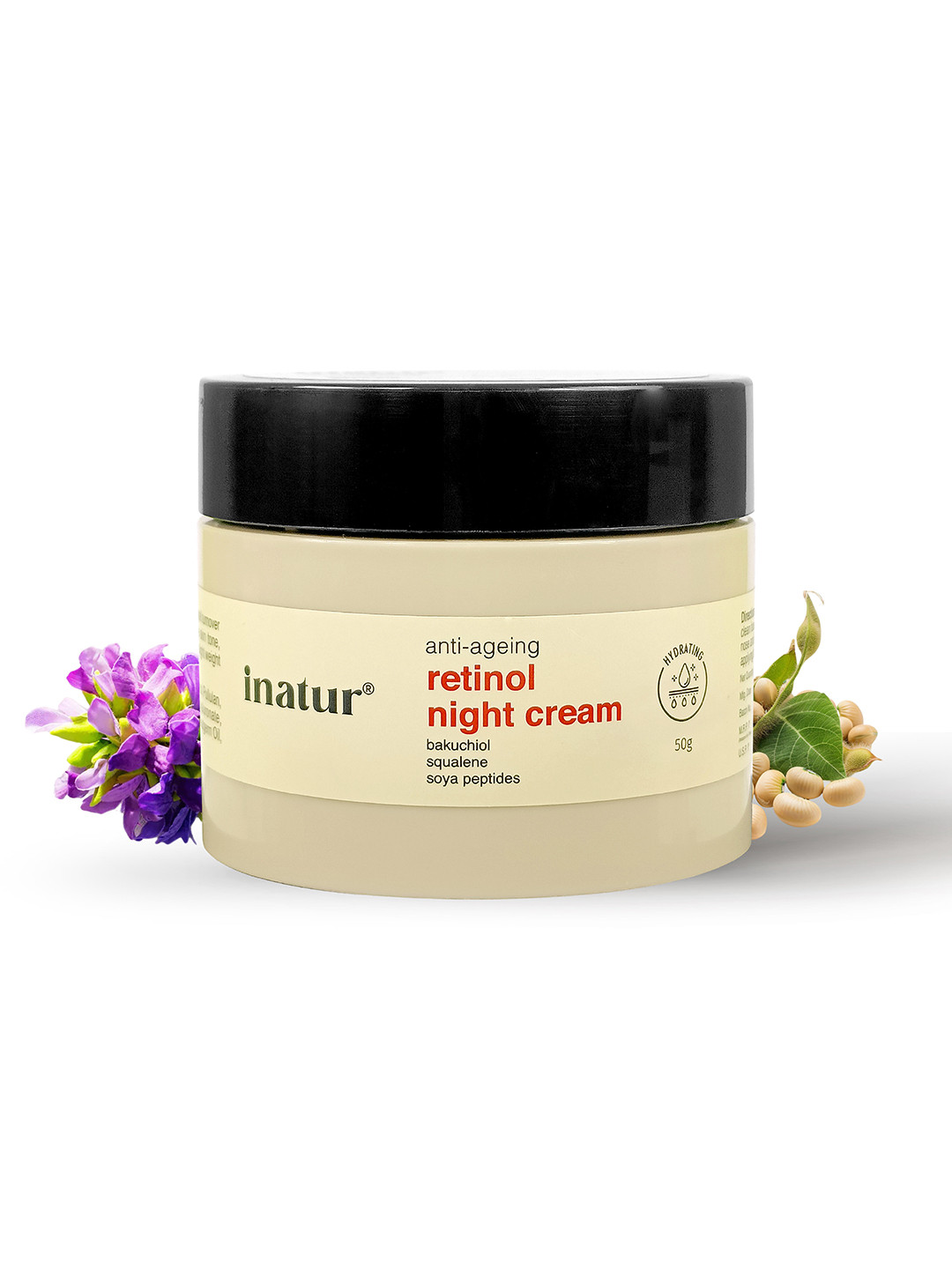 Inatur Anti-Ageing Retinol Night Cream With Bakuchiol - 50g